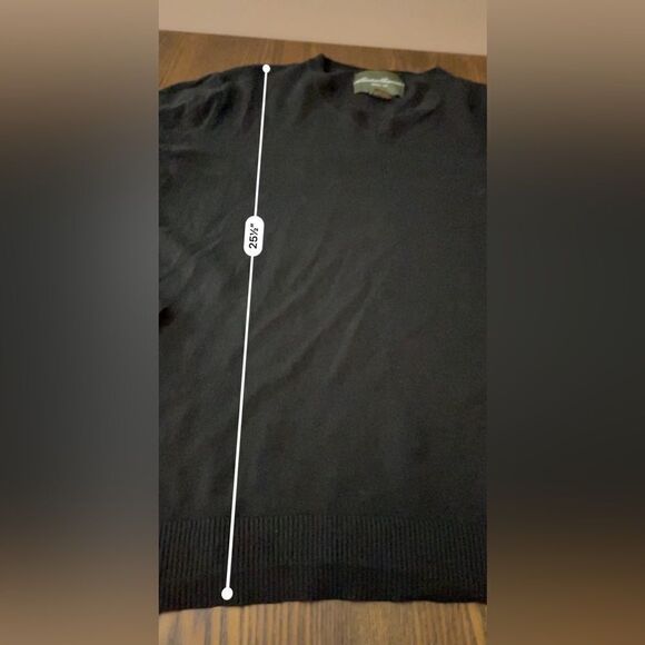 Eddie Bauer Men's Cotton Cashmere Sweater XL black v neck - Picture 7 of 11